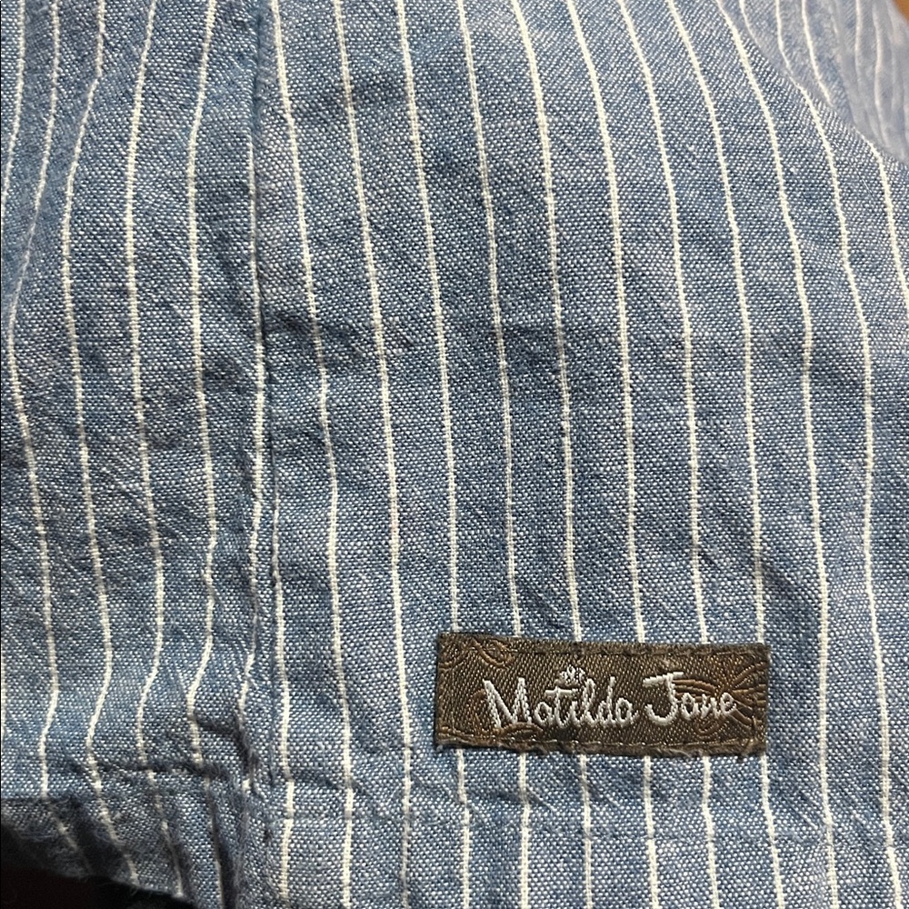 Matilda Jane Girls Chambray Romper With Colorful Buttons & Ruffle Straps - Picture 6 of 7